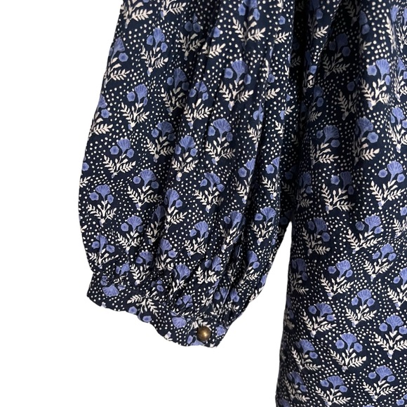 VOLOSHIN Cropped Indigo Blue Floral Crop Top Size XS - Picture 11 of 13